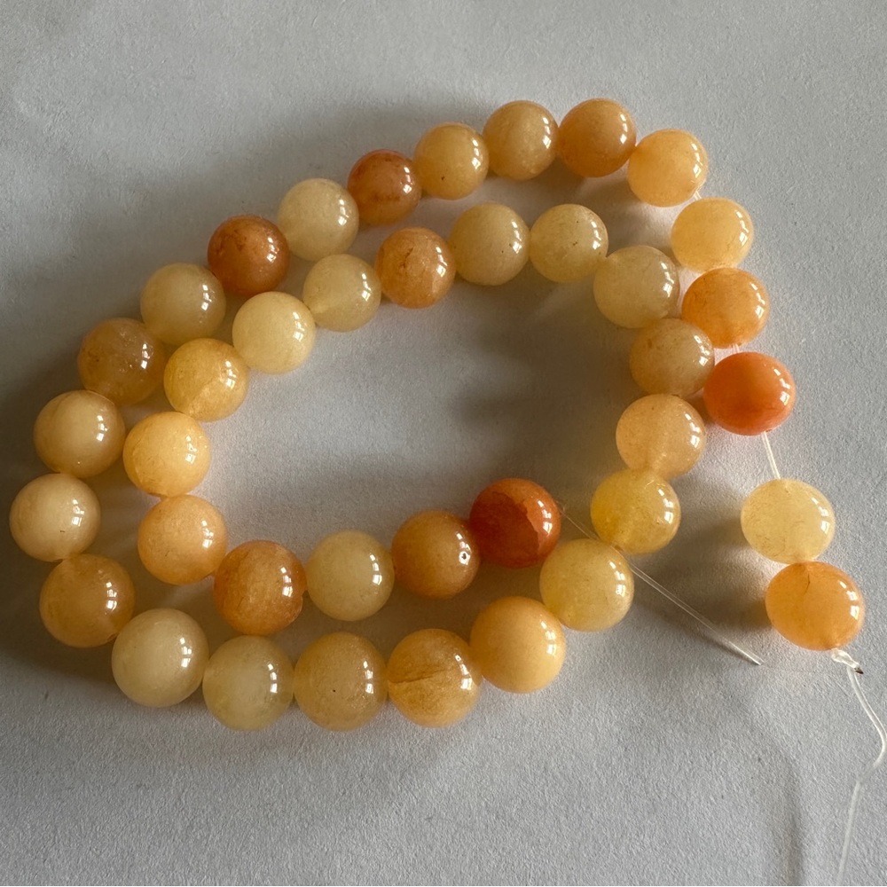 Yellow Jade 10mm stretchy Bracelet Size 7